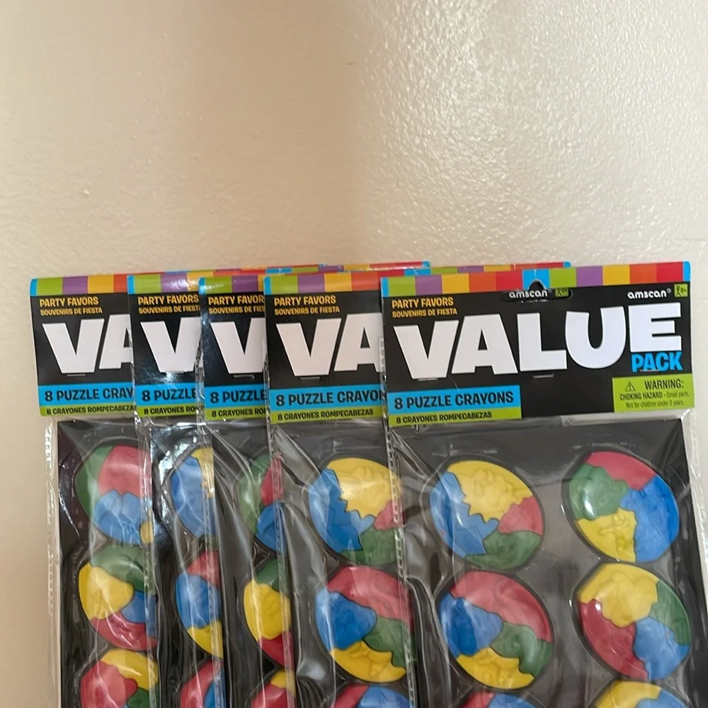 Amscan Multicolor Puzzle Crayons Value Packs